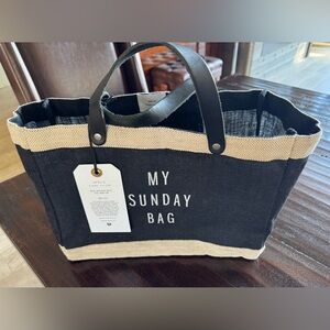 New, Apolis Black and Tan '”My Sunday Bag'” Market Bag
